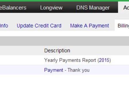 Linode 新手教程:Account(账户) Billing History(财务记录)