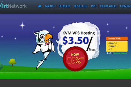 VirtNetwork- KVM VPS 2g内存 110g硬盘 5T流量-$7/MO