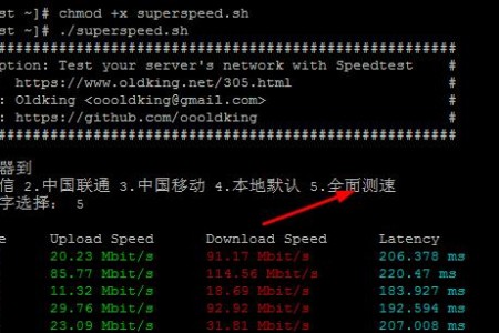 利用Superspeed脚本可以测试VPS在中国电信/移动/联通线路速度