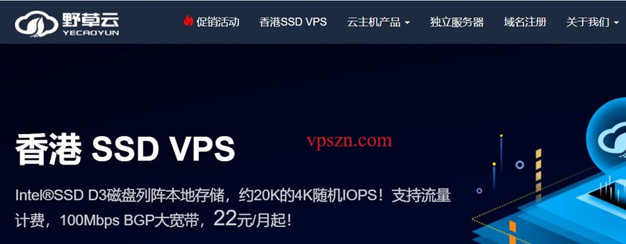野草云2024新年香港SSD VPS主机年付4折优惠/2G内存首年88元起